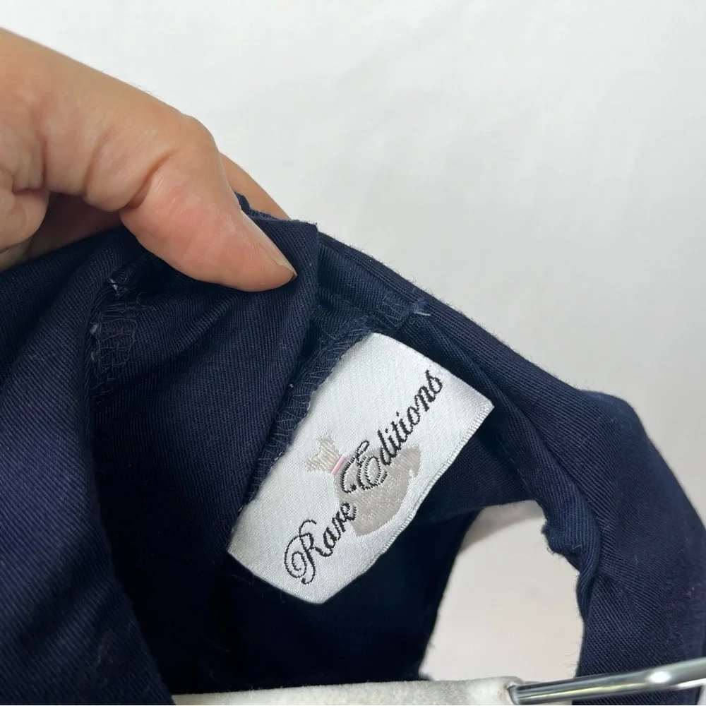 Rare Editions Girl's 4T Navy Sailor Collar Top Large White Bow & Trim